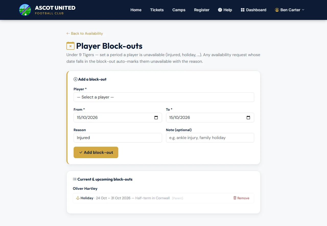 Block-outs added by staff and by parents.
