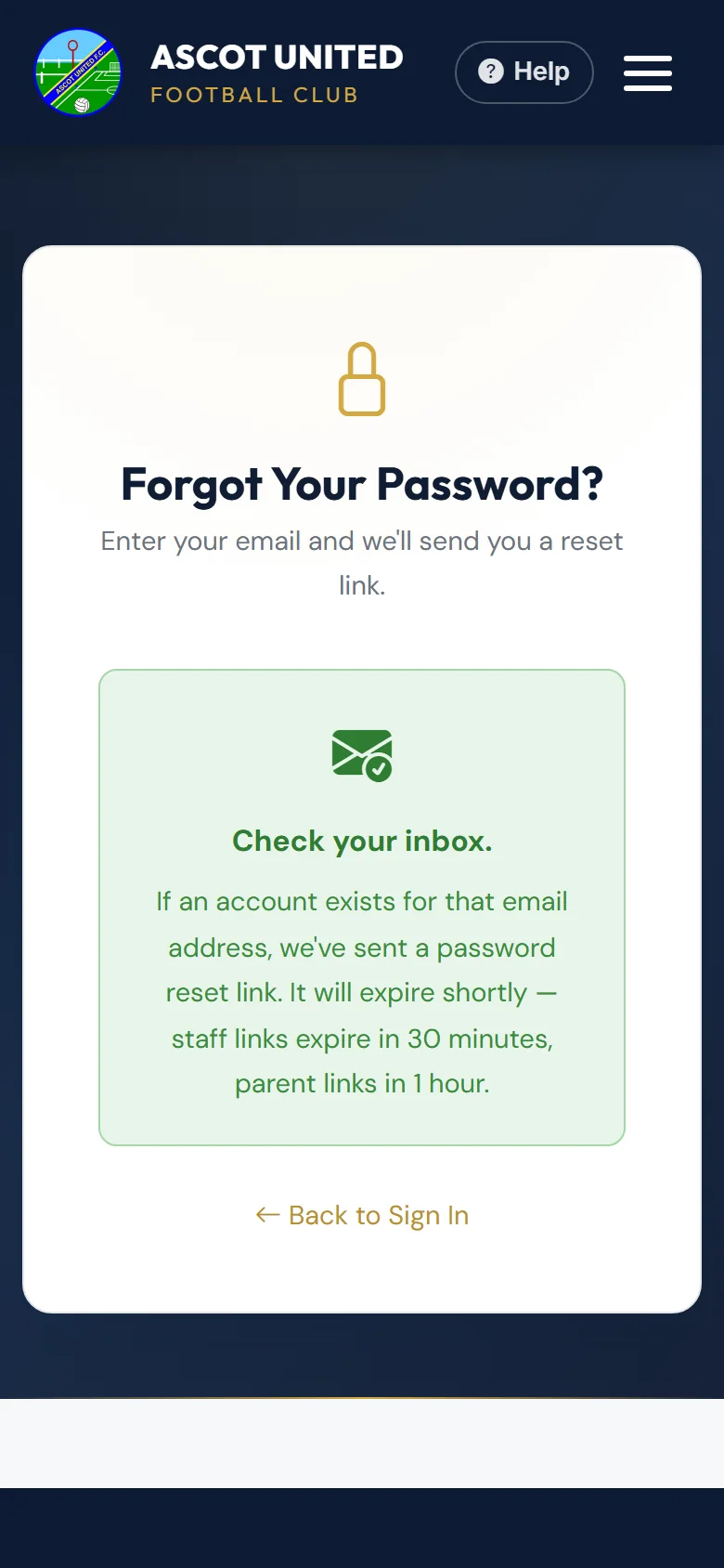 After you ask for a reset link.