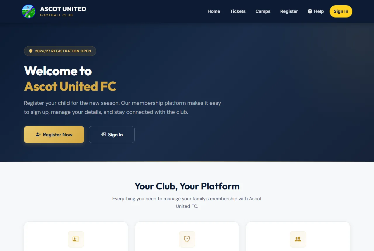 The home page, before you sign in.