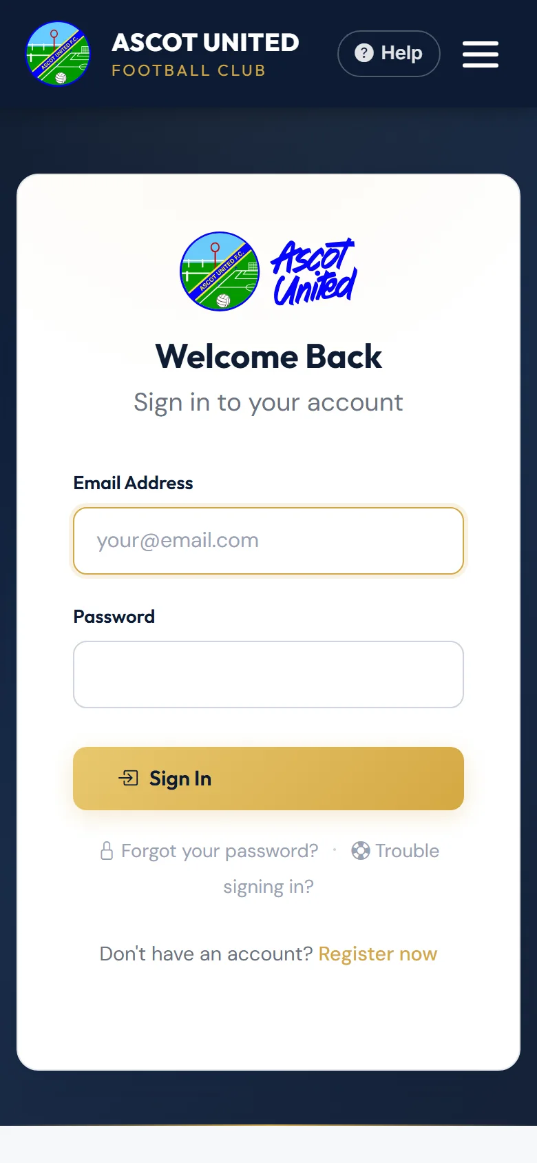 The sign-in page.