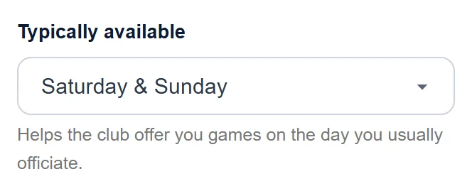 Typically available, on My details.
