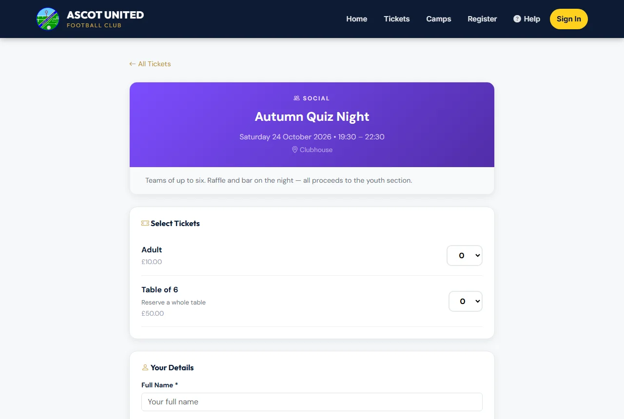 An event page.