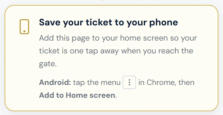 The save box on Android.